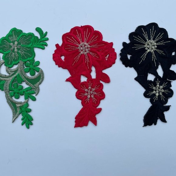 Iron On Patches Multi Color Flower Embroidery Patches for Clothes Jacket Lot 3 - Picture 3 of 9
